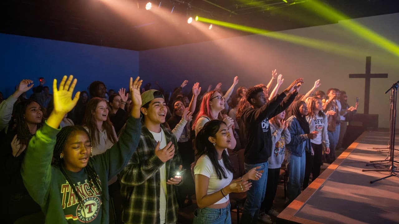 Teens worshipping together at Christ Embassy Dallas Zone